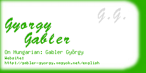 gyorgy gabler business card