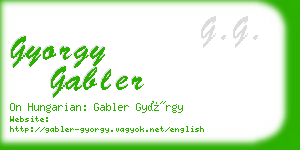 gyorgy gabler business card